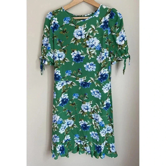 NWT Banana Republic Dress Green Blue Floral Size 10 New - Picture 1 of 4